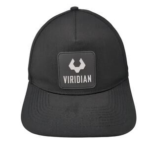 Viridian Snapback Trucker Hat Black One Size Adjustable Patch Mesh Back